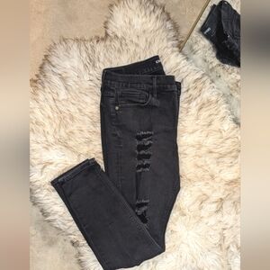 Express black distressed jeans